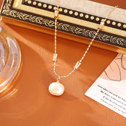 Sugar Pearl Bamboo Necklace High-end Simple Stud Earrings