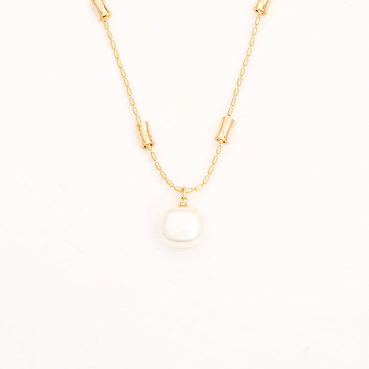Sugar Pearl Bamboo Necklace High-end Simple Stud Earrings